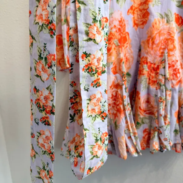Alice + Olivia PALI Floral Mini Dress Cotton V-Neck Mix Print Size 2 - Image 10