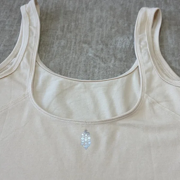 Free People Movement Bodysuit L Beige Scoop‎ Neck High Cut Stretch Leotard Thong - Image 5