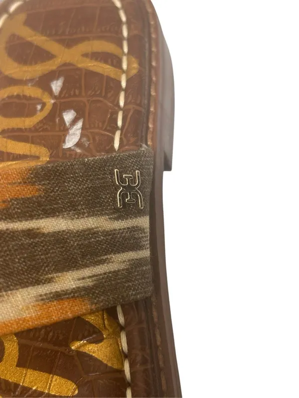NWOB Sam Edelman Haydee Slides Boho Beige Orange 6.5 - Image 9
