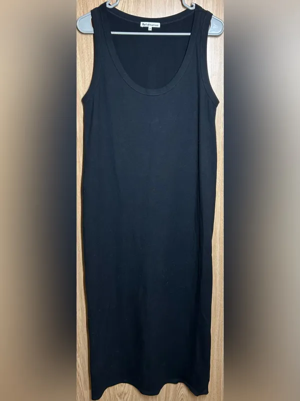 Reformation Women’s Size M Ellie Jersey Organic Cotton Black Maxi Dress - Image 4
