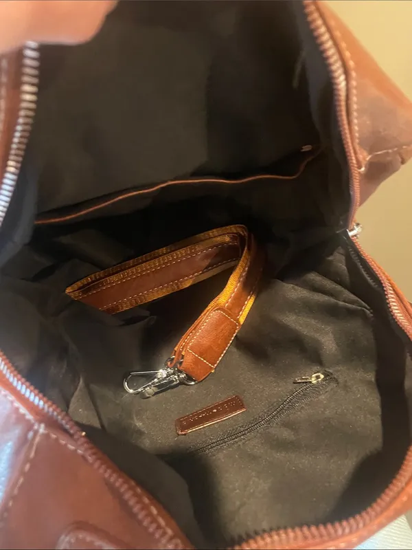 Brown Faux Leather Backpack Handbag never used - Image 3