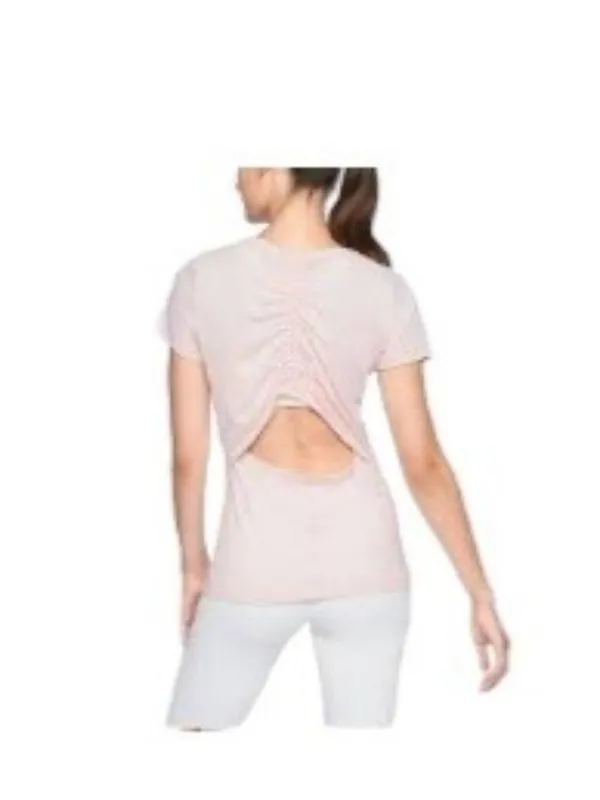 Athleta Enchore Backless Workout Shirt Pink Size M Gym Yoga Athletic Casual Cute - Image 2