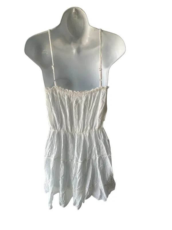 Kiwi & Punch White Faux Tie Front Tiered Sundress Women’s Size L Summer Dress - Image 2