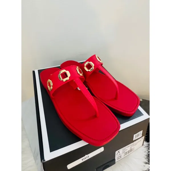 Larroudé Milan Slide Cushioned Sandal (Women), Scarlett Red,‎ Size 8/9, NWT - Image 10