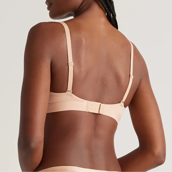 NWOT Quince Warm Sand Nude Micromodal Ruched Bralette (2-pack) Sz XS - Image 2