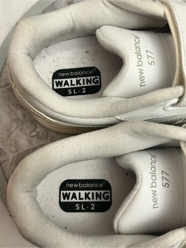 New Balance 577 Walking Shoes Women’s 7.5 White Leather Hook & Loop WW577VW - Image 4