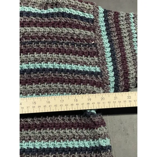 NY Jeans Sweater‎ Womens M Pullover Stripe Colorblock Heavy Ramie VTG 90s D-206 - Image 8