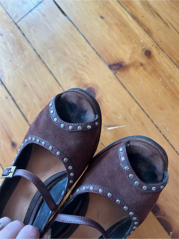 Aerosoles Peep Toe Pump Suede Brown Comfort Shoe 8 transpose - Image 7