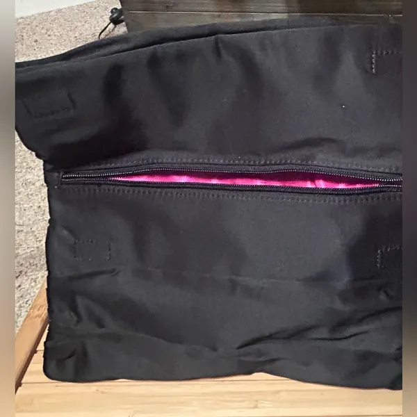 Express Black and Pink Satin Clutch - Image 6