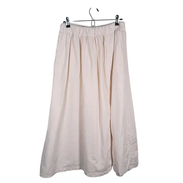 Abercrombie & Fitch Linen Blend Midi Skirt Size M Cream Slit Minimalist Neutral - Image 2