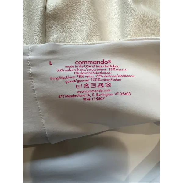 Commando White Faux Leather Mini Skort Skirt Size Large‎ Pull On Going Out - Image 4