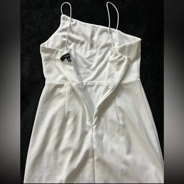 Lulus Party for Two Ivory‎ Asymmetrical Bodycon Mini Dress White Size Medium - Image 10