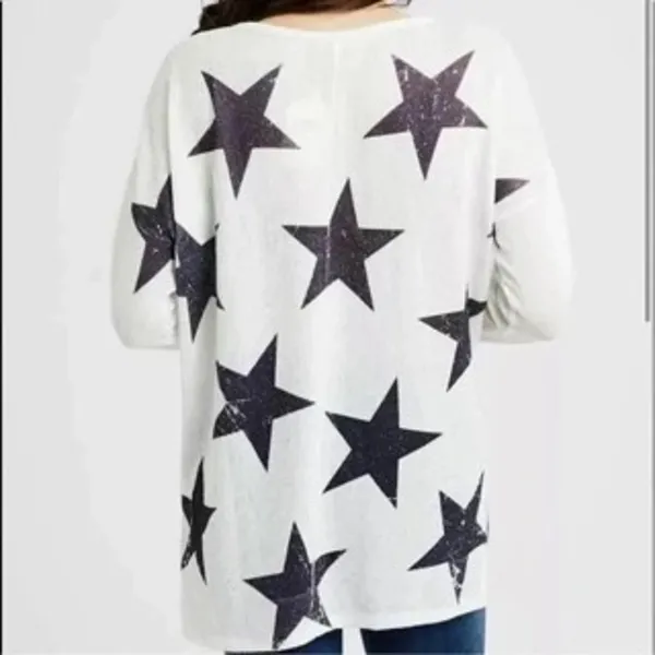 Altar'd State Star Print Knit Sweater Womens Small Stretch Oversized Patriotic - Image 8