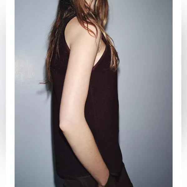 Zara NWT thick knit sleeveless brown top - Image 7