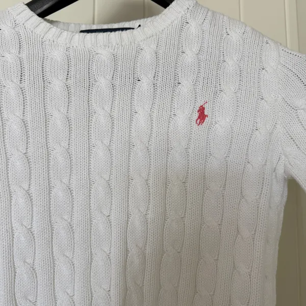 RALPH LAUREN White Cable Knit Sweater 🤍 Classic Preppy Luxe | XS | Timeless Staple - Image 2