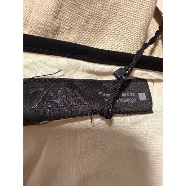Zara Beige Black Trim Tank Maxi Dress Resort Beach Linen Capsule European - Image 6