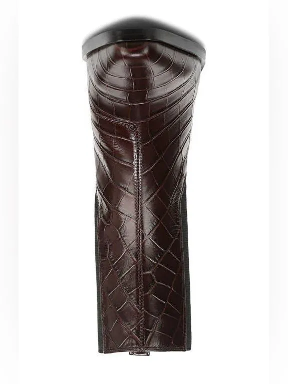 NEW Nordstrom Ainsley Croc-Embossed Brown Chelsea Ankle Boot 8.5 - Image 4