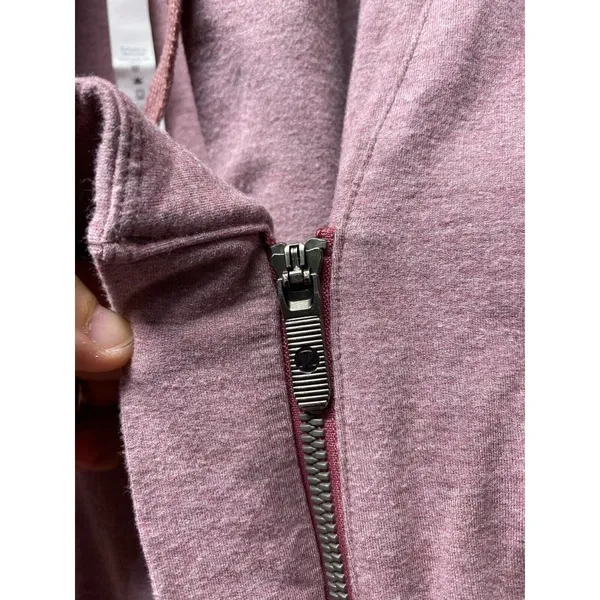 Lululemon Women Coast Easy Wrap Jacket Sz‎ 8 French Terry Heathered Misty Merlot - Image 7