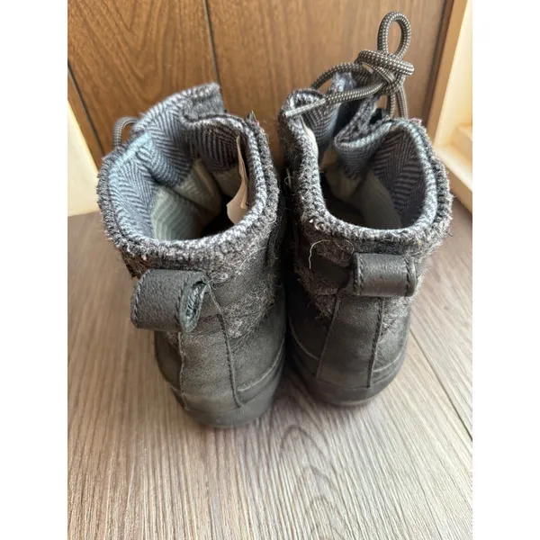 UGG Waterproof Duck Boots Black‎ Lace up Ankle Herringbone Cuff Size 8 - Image 3