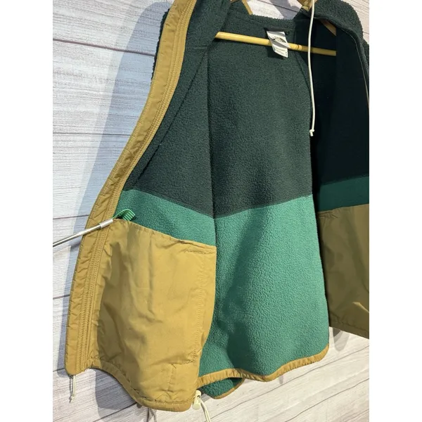 The North Face Full zip Hooded Color Block Sherpa Jacket SZ M Women Brown Tab - Image 12