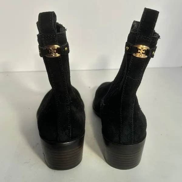 Sam Edelman‎ Black Suede Chelsea Block Heel Ankle Boots Women's Size 6 - Image 4