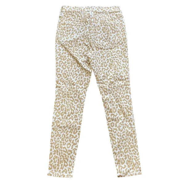 💎 J CREW Skinny Jean Womens Sz 28 Toothpick High Rise Tan Leopard Safari Jungle - Image 6