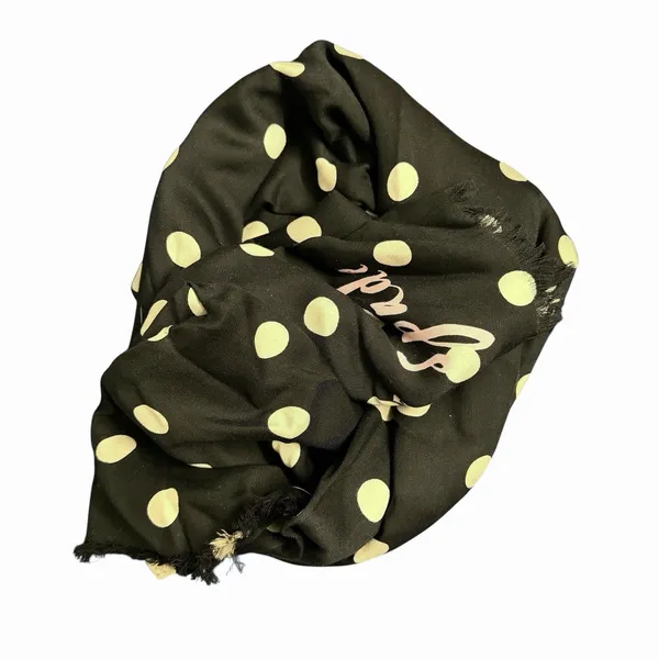 Kate Spade New York Black Cream Polka Dot Rectangle Scarf Shawl Lightweight NWT - Image 3