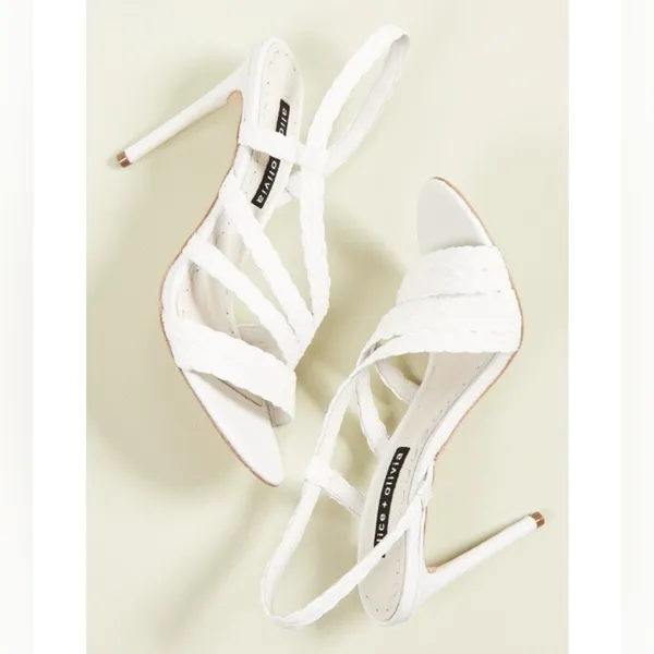 Alice + Olivia Fanniey Strappy Raffia Heeled Sandals - Image 2