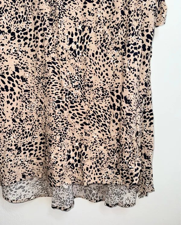 Maurices Animal Print High Rise Faux Wrap Midi Skirt Tan Black - Image 5
