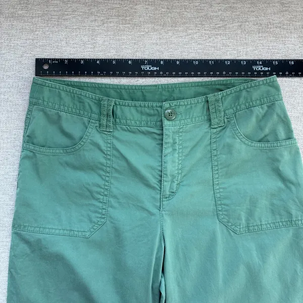 Vintage Rafaella Petites Pants 8P Green Wide Leg Crop Utility Y2K Gorpcore - Image 5