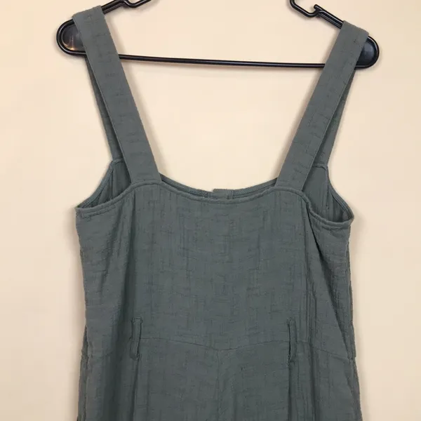 Zara Women’s Muslin Mother of Pearl Button-Up Gray Jumpsuit - Image 6