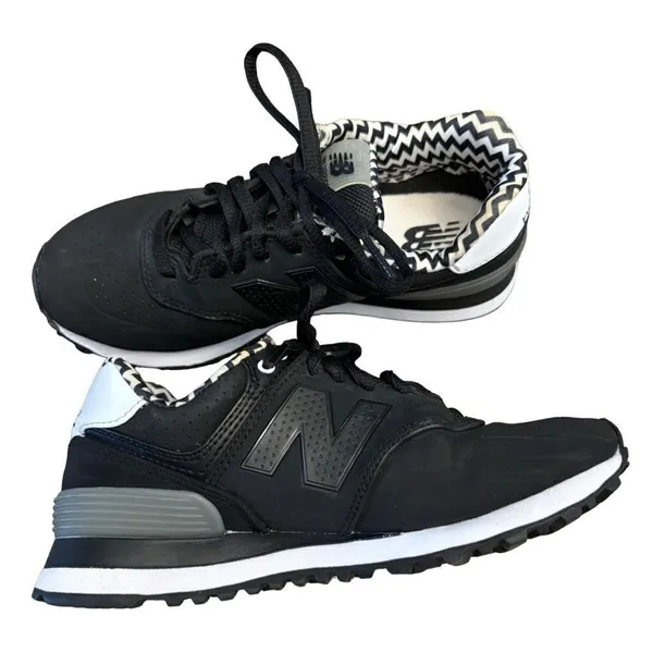 New Balance 574 Black & White Sneakers Women’s Size 5 - Image 7