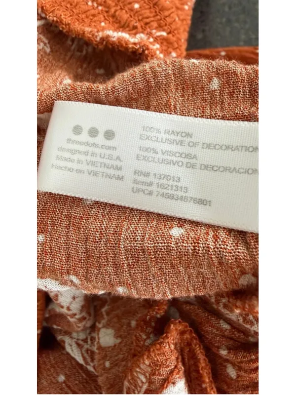 THREE DOTS TO Rust Floral Wide Leg Palazzo Pants - Size M - Image 8