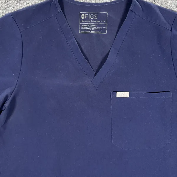 Figs Women's Scrub Top‎ Technical Collection One Pocket V Neck M - Image 2