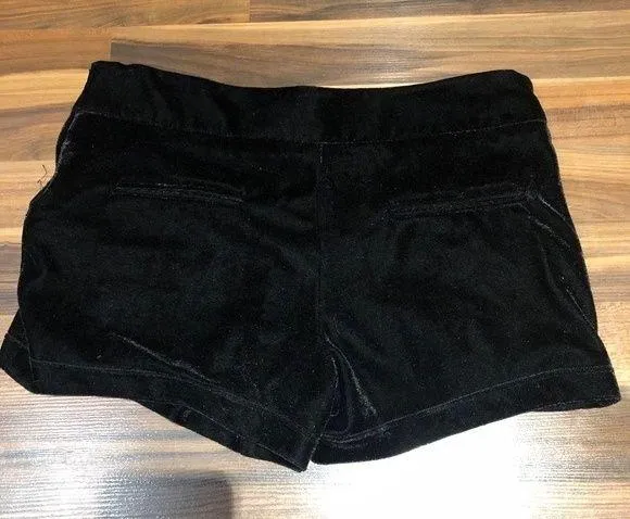 Zara Velvet Mini Shorts Black Gold Zipper Detail Zip Side Size 4 Indie Sleaze - Image 4