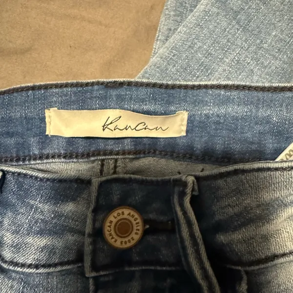 KanCan Blue Skinny Jeans with Vintage Wash - Image 3