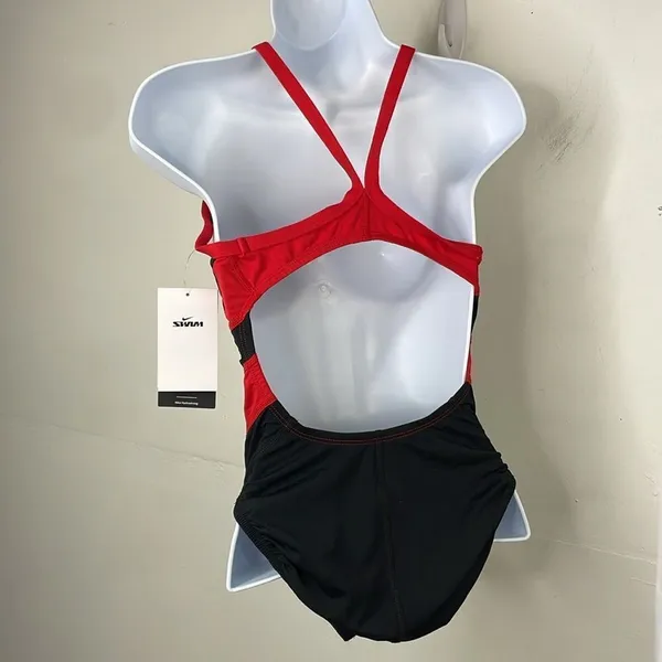 Nike Swim Hydrastrong Black and Red Swimsuit size 4 new with tags - Image 3