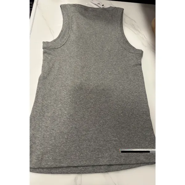 Banana Republic Factory Ribbed Racer Tank Crewneck Size Medium Gray Stretch NEW - Image 2