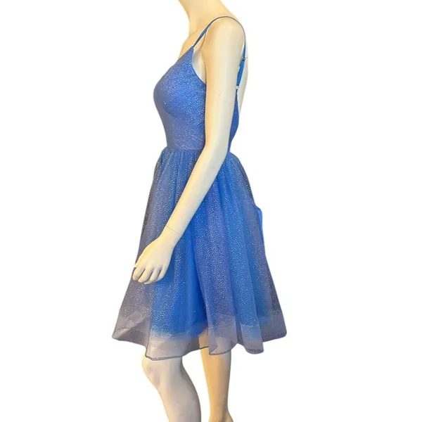 Beautiful Fit & Flare Tulle and Glitter Dress Periwinkle Blue 0 NWOT - Image 2