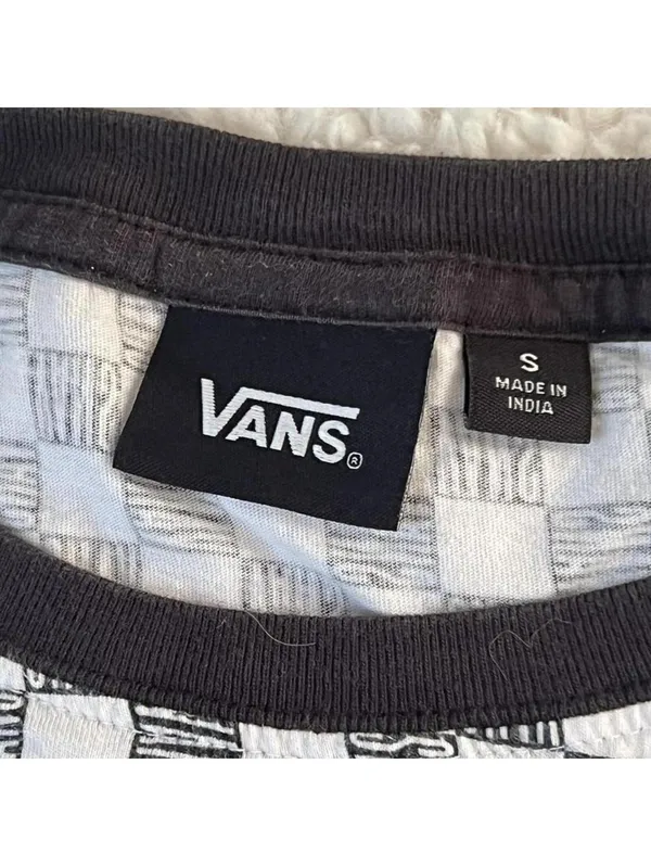 Vintage Y2K Skater Checkerboard Vans Baby Tee Size Small - Image 6