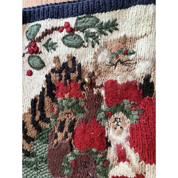 Eagles Eye Collectibles Christmas‎ Sweater Vintage Women's M Owl Bear Santa Bell - Image 2