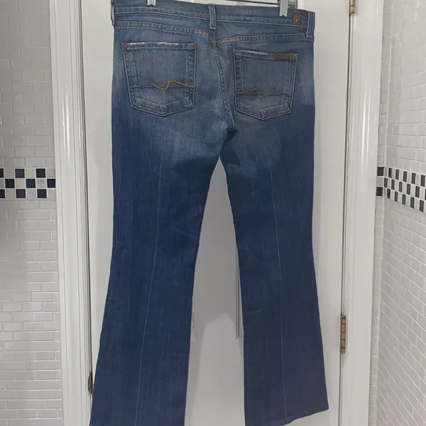 7 for All Mankind vintage boot cut denim. Distressed pockets. EUC. Size 30. - Image 2