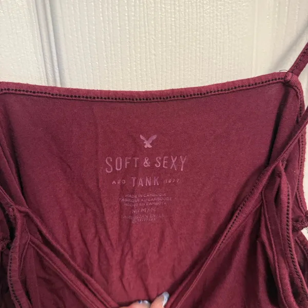 American Eagle Soft & Sexy Burgundy Layered Cami Tank Top - Image 3