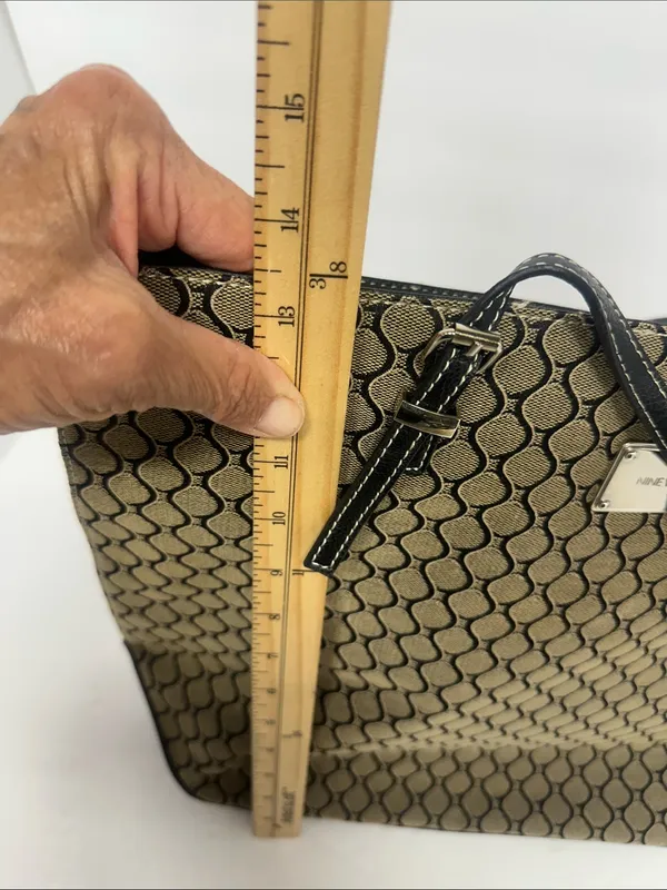 Nine West Tan and Black Geometric Tote - Image 8