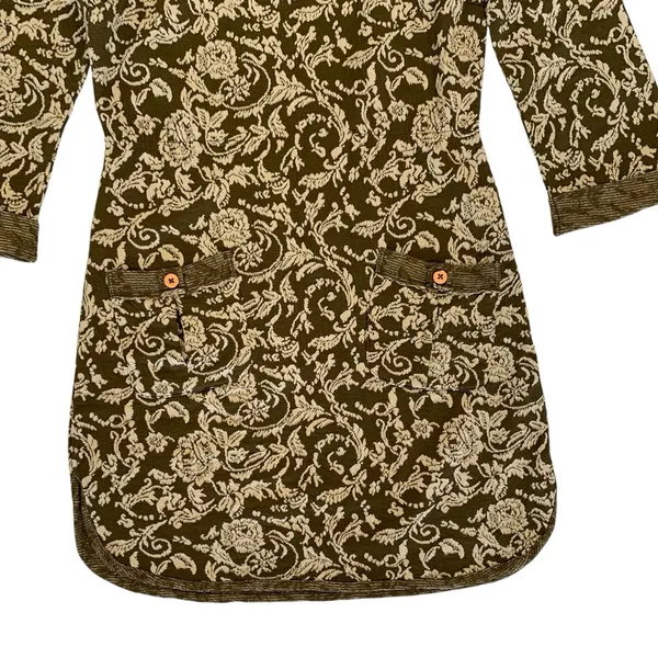 Nick Mo Dress Medium Green Knit Long Sleeve Boho Fall Winter Cottagecore - Image 3