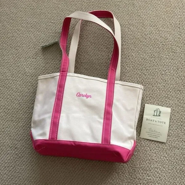 NEW L. L. Bean Boat and Tote Medium Shoulder Bag Long Handles Peony Pink NWT - Image 7