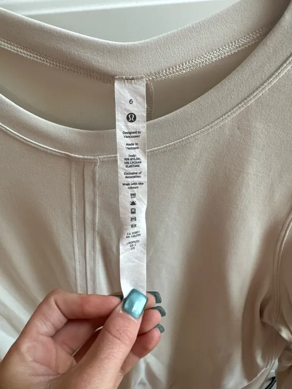 Lululemon Cream Long Sleeve Shirt - Image 2