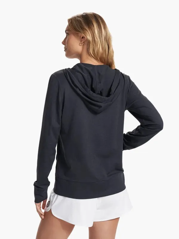 Vuori Womens Shirt Halo Performance Hoodie 2.0 Midnight Heather Size Small - Image 2