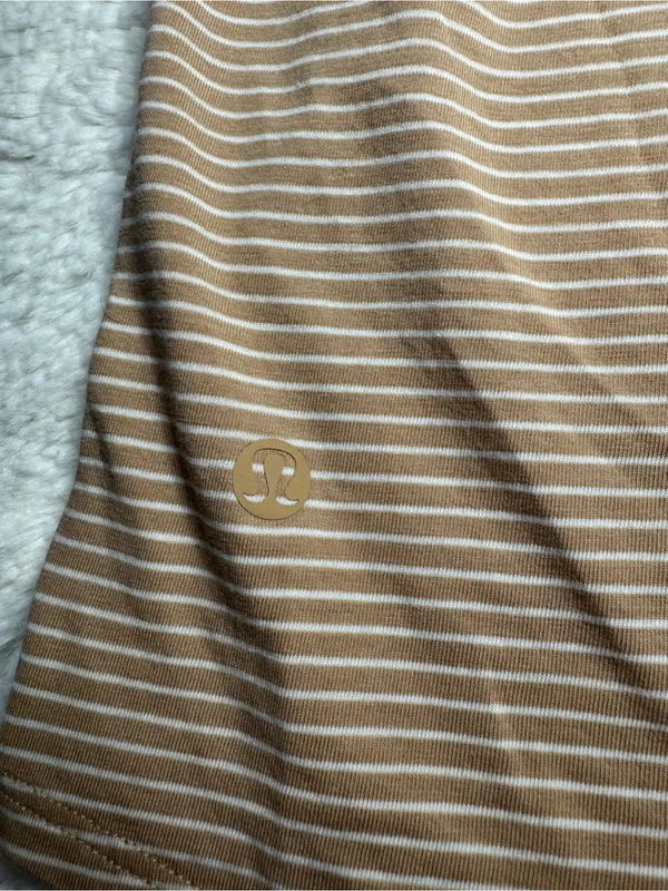 Lululemon Brown & White Striped Tank Top – Size 8 - Image 4