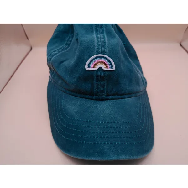 Time and‎ Tru Womens Blue Rainbow Embroidered Baseball Cap Hat NWT TT203645 OS - Image 2